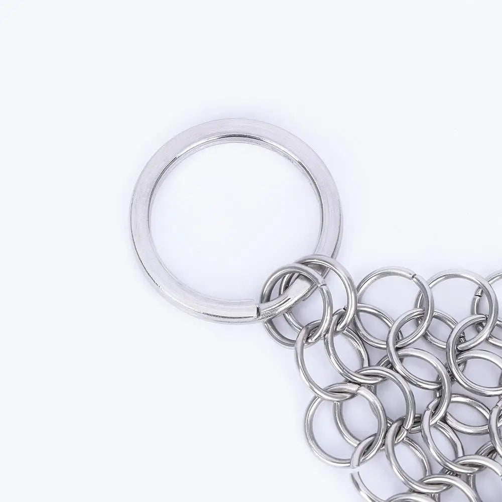 Bowl 10x10cm Cookware Wok Chainmail Circular Ring Square Scrubber Pan Brush Stainless Steel Kitchen Tool Cast Iron Cleaner