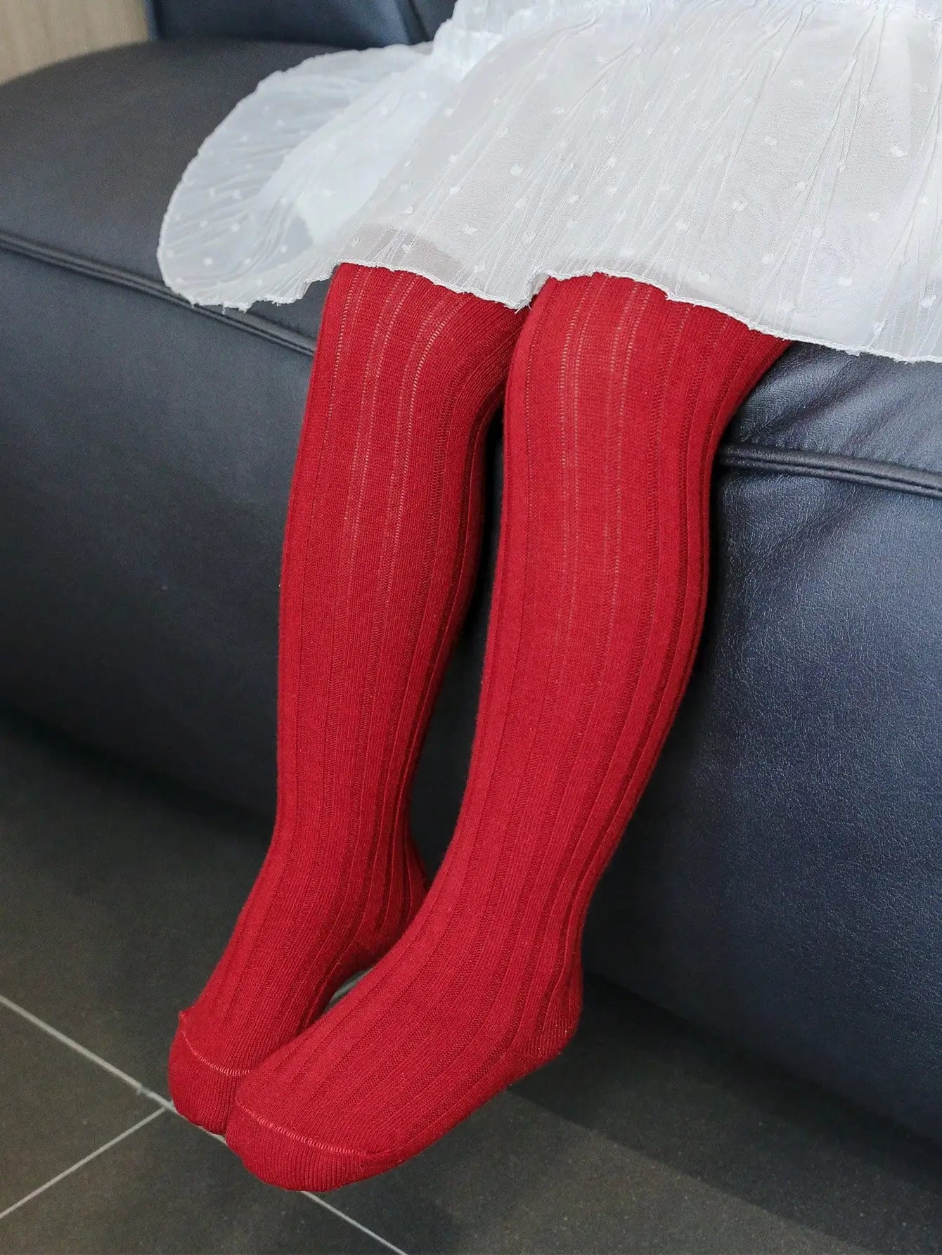 1-Pack of Simple Basic Vertical Striped Leggings for Baby Girls, Suitable for Girls' Daily Life