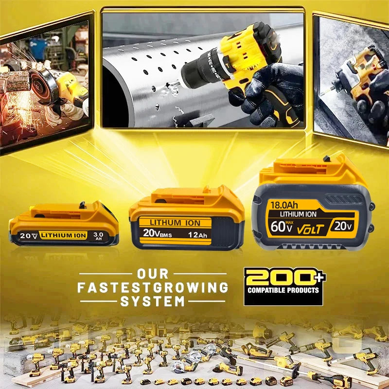 .Original for DEWALT 20v/60V battery DCB606 DCB609 DCB182 DCB205 DCB206 DCB209 power tool 18V battery 6AH 9AH battery.