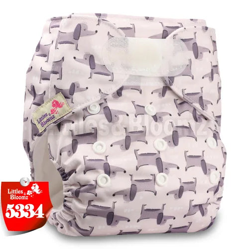 [Littles&Bloomz] Baby Washable Reusable Real Cloth STANDARD Hook-Loop Pocket Nappy Diaper Cover Wrap, suits Birth to Potty