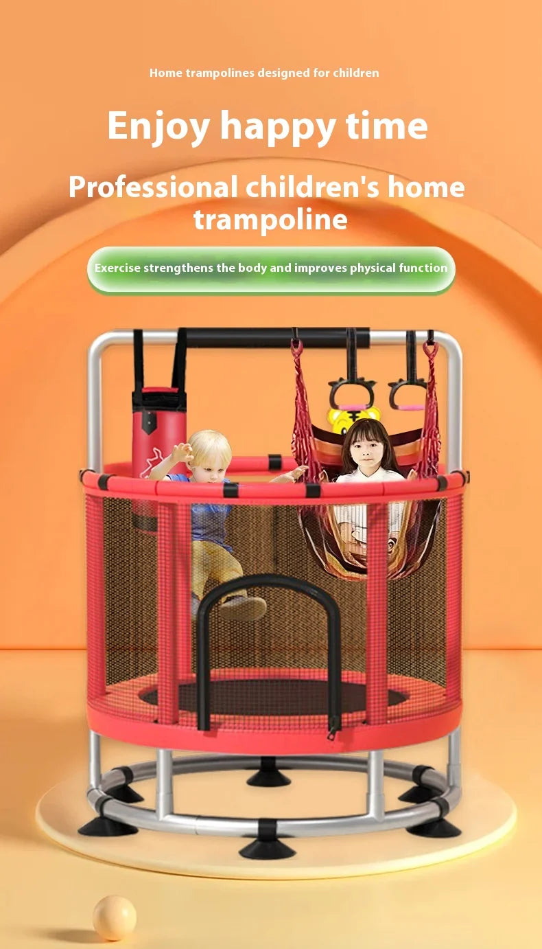 Children's Indoor Trampoline Home Use Jumping Bed 3-10 Years Old Household Trampoline Fun Fitness Exercise for Kids