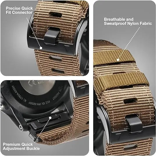 QuickFit 22mm 26mm Nylon Strap For Garmin Fenix 7 7X 6X Pro/Epix Pro Gen 2 51mm 47mm/Fenix6 5Plus 5XPlus Braided Watchband