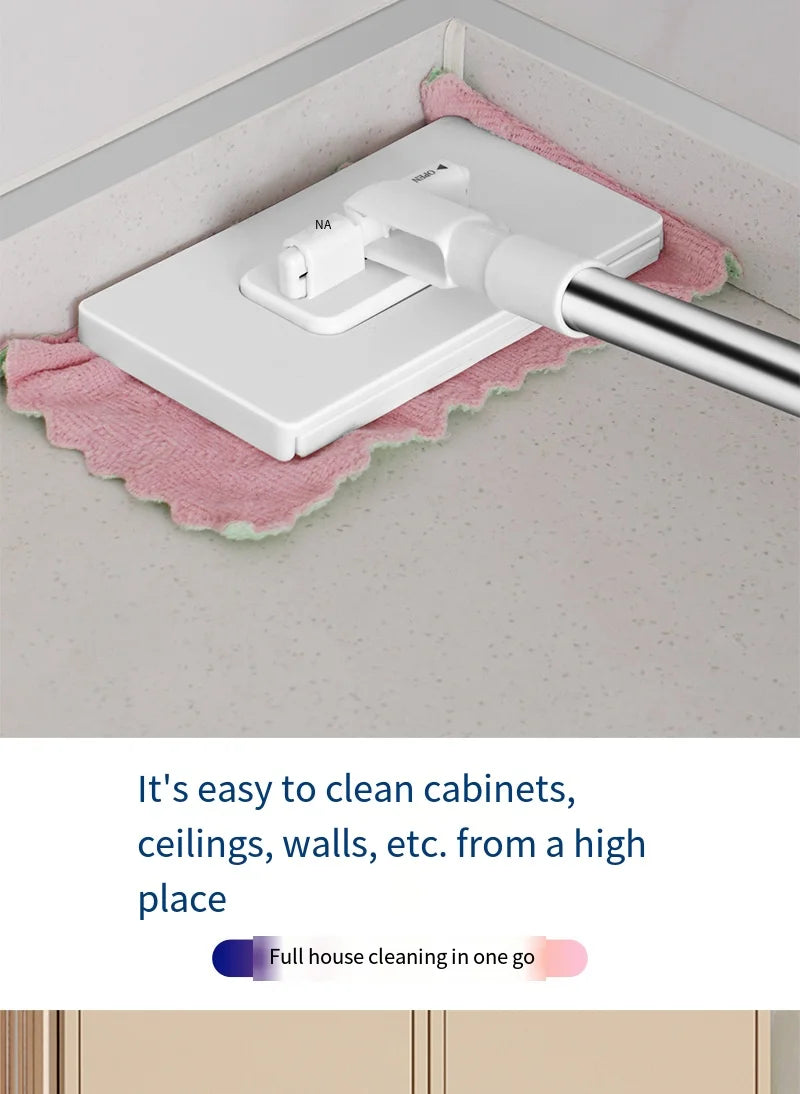Reusable Dust Mop for Floor Cleaning Automatic Clamping Mop Clamp 100cm Wiper Floor Household Cleaning Cloths for Dust Removal