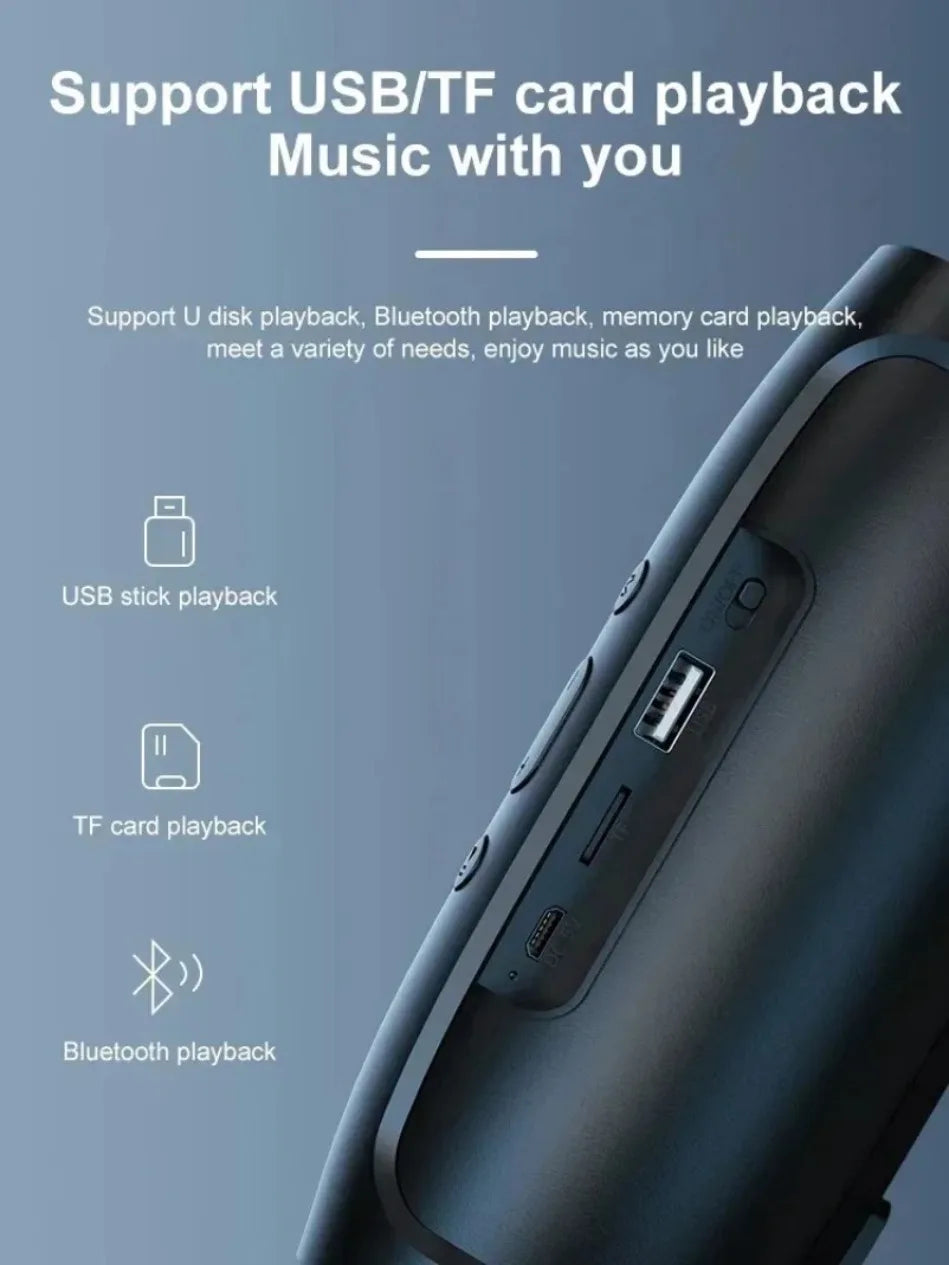 Lenovo TF USB Bluetooth Speaker Portable Dual Speaker Stereo Outdoor Playback FM Voice Broadcasting Subwoofer Wireless Speakers