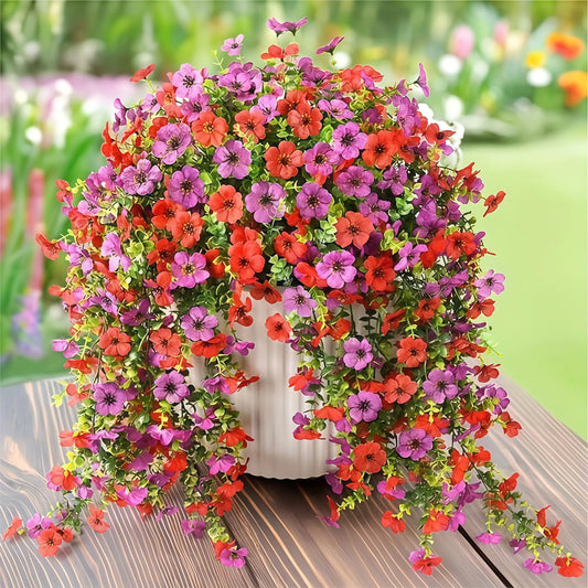 2/4pcs Artificial Flowers Simulated Eucalyptus Morning Glory Vines with Eucalyptus Leaves, for  Home Outdoor Garden Decoration