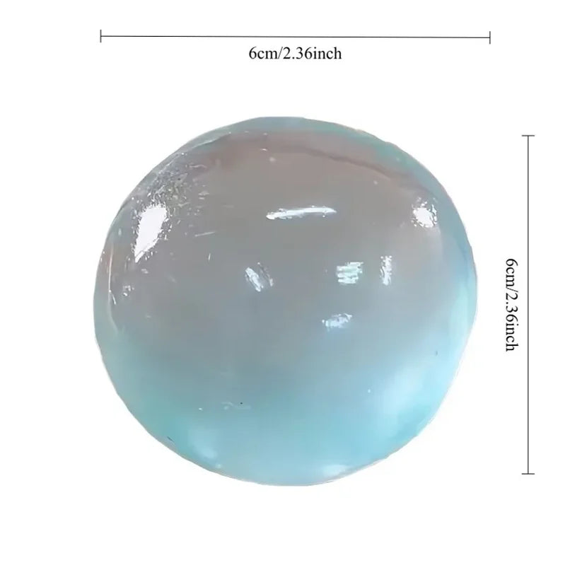 Blue Transparent Maltose Squishy Toy, Cute Mochi Soft Simulated Ball, Fast Rebound Anti Stress Fidget Decompression Toy