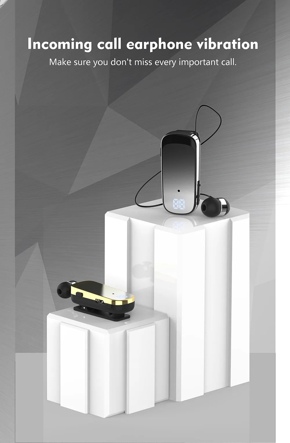 K65 20 Hours Work Time Mini Wireless Bluetooth Headset handsfree Call Remind Vibration Sport Clip Driver Earphone F920 K55 F580
