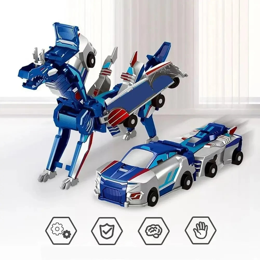 Ultimate Unicorn 2-in-1 Magnetic Car Toy, Transforming Robot for Kids, Inertial Sliding Racing Car, Impact Deformation DIY Toy