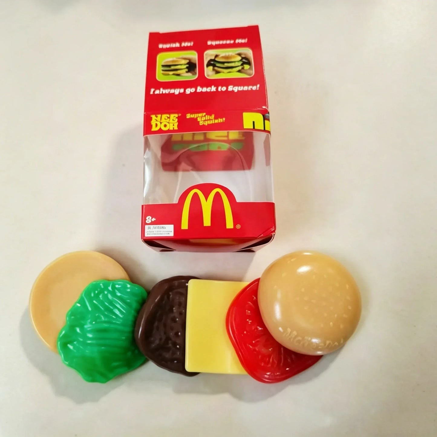 In Stock Schylling NeeDoh Burger Squishy Fidget Toy, Calms Mood, Offers Sensory Relief & Eases Anxiety, Non-toxic and Safe
