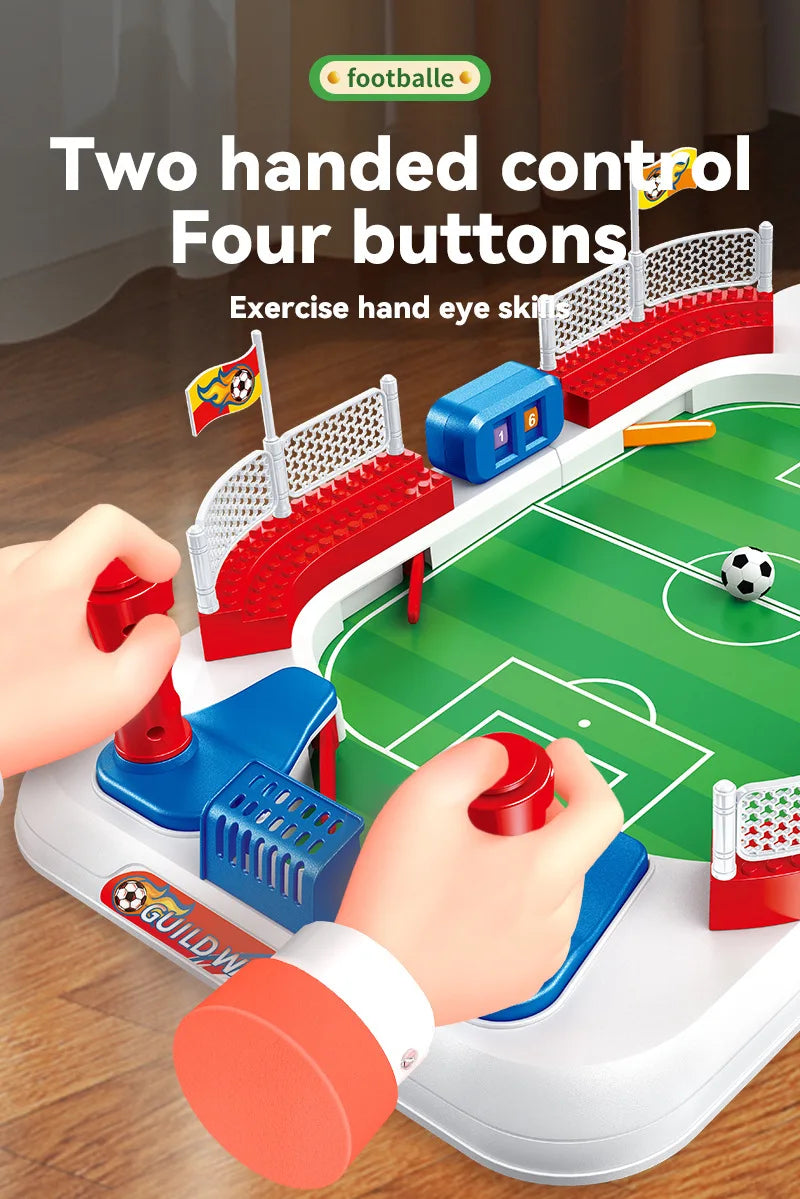 Mini Tabletop Soccer Game Double Flip Control High Barrier Foosball Board Game for Adults Indoor Entertainment Football Toy