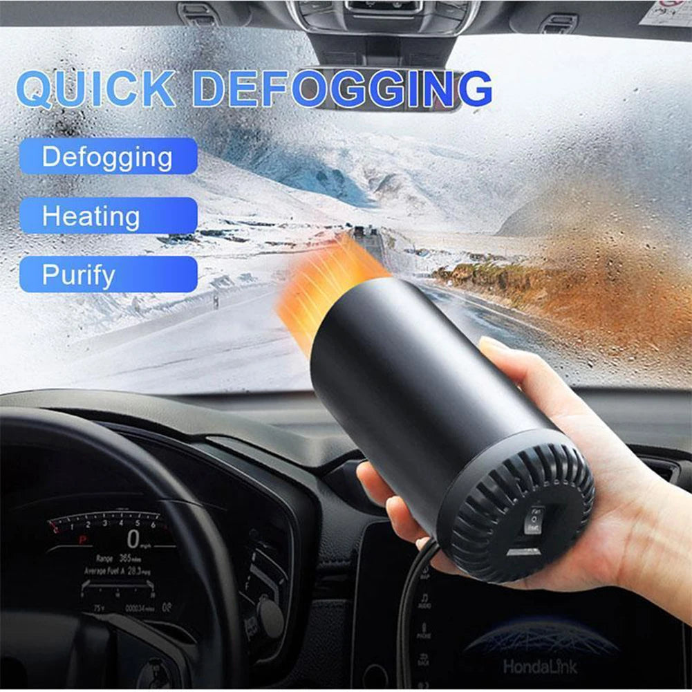 2 in 1 12V 150w Suction Cup Car Heater Windshield Defrost Defogger Car Heat Cool 360° Rotatable Car Accessories Portable Heater