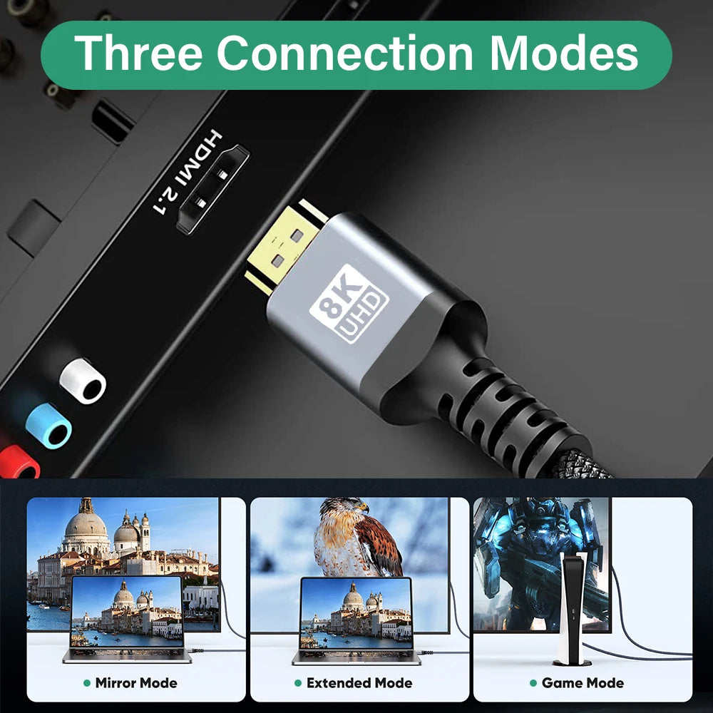 Ultra High Speed HDMI Cable For TV Laptop PC PS4 PS5 Nintendo Switch 8K 60HZ 4K 120HZ HDR HDCP 5M 7M 1 2 3 5 7 Meters Long Cord