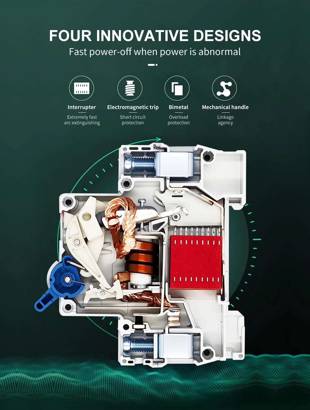 TOMZN 2P AC MCB TOB1-63 C Type 230/400V~ 50Hz/60Hz Mini Circuit Breaker 6A 10A 16A 20A 25A 32A 40A 50A 63A