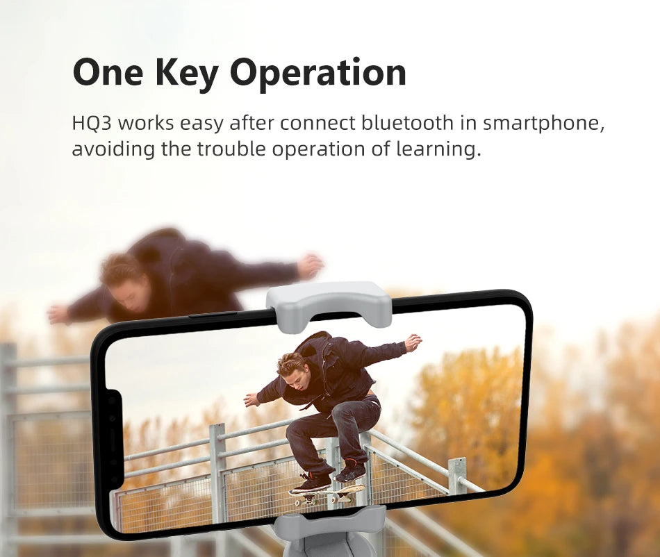 HQ3 3-Axis Gimbal Stabilizer for Smartphone Foldable Handheld Phone Video Record Vlog Anti-Shake Stabilizer for iPhone Android