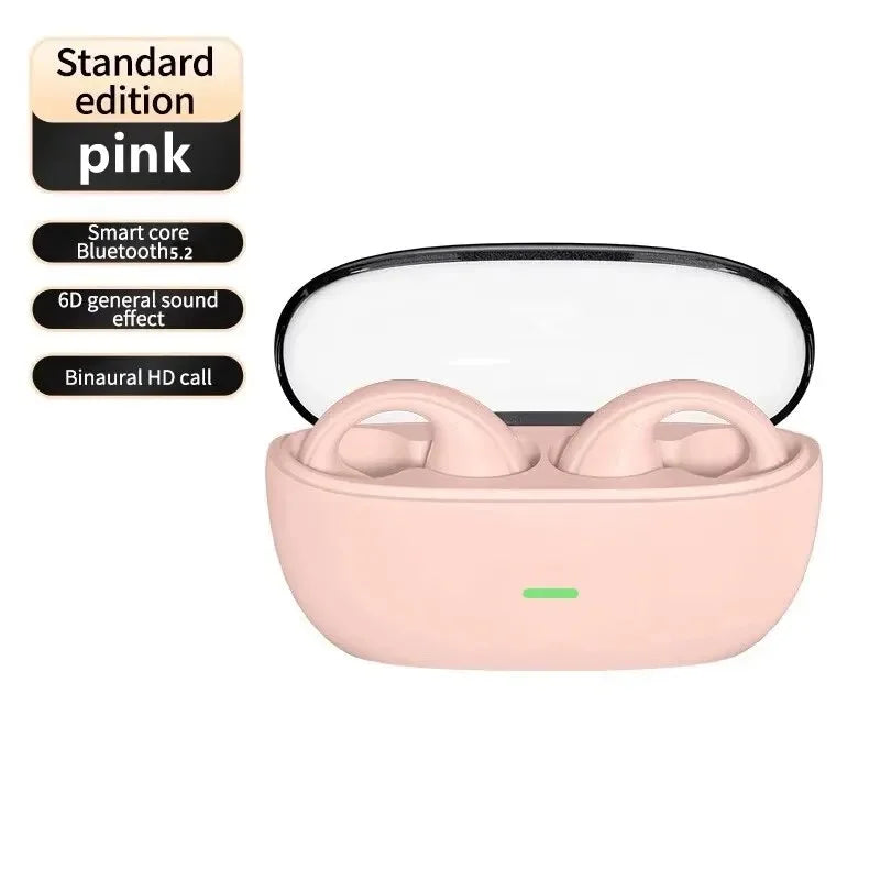 TWS Bluetooth Wireless Headphones Clip Ear Music Noise Canceling Headset HD Call Sports Gaming Earphones for all smartphones