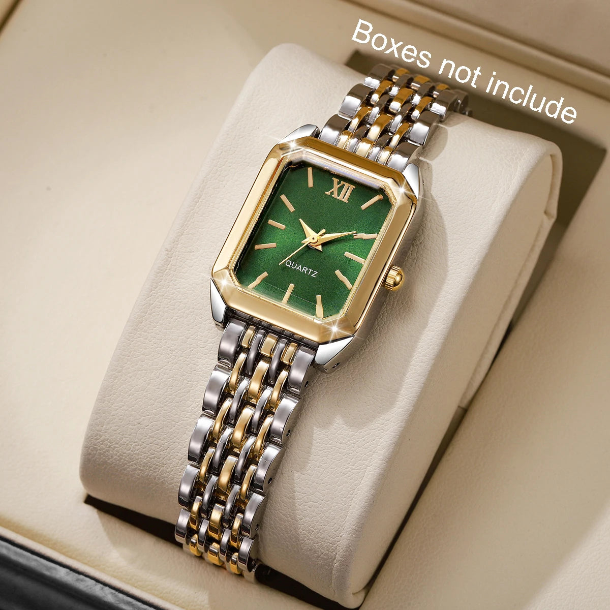 Fashion Mix Gold Women Quartz Watch Ladies Rectangle Roma Dial Wristwatch Reloj Mujer Girls Clock Gift (Without Box)