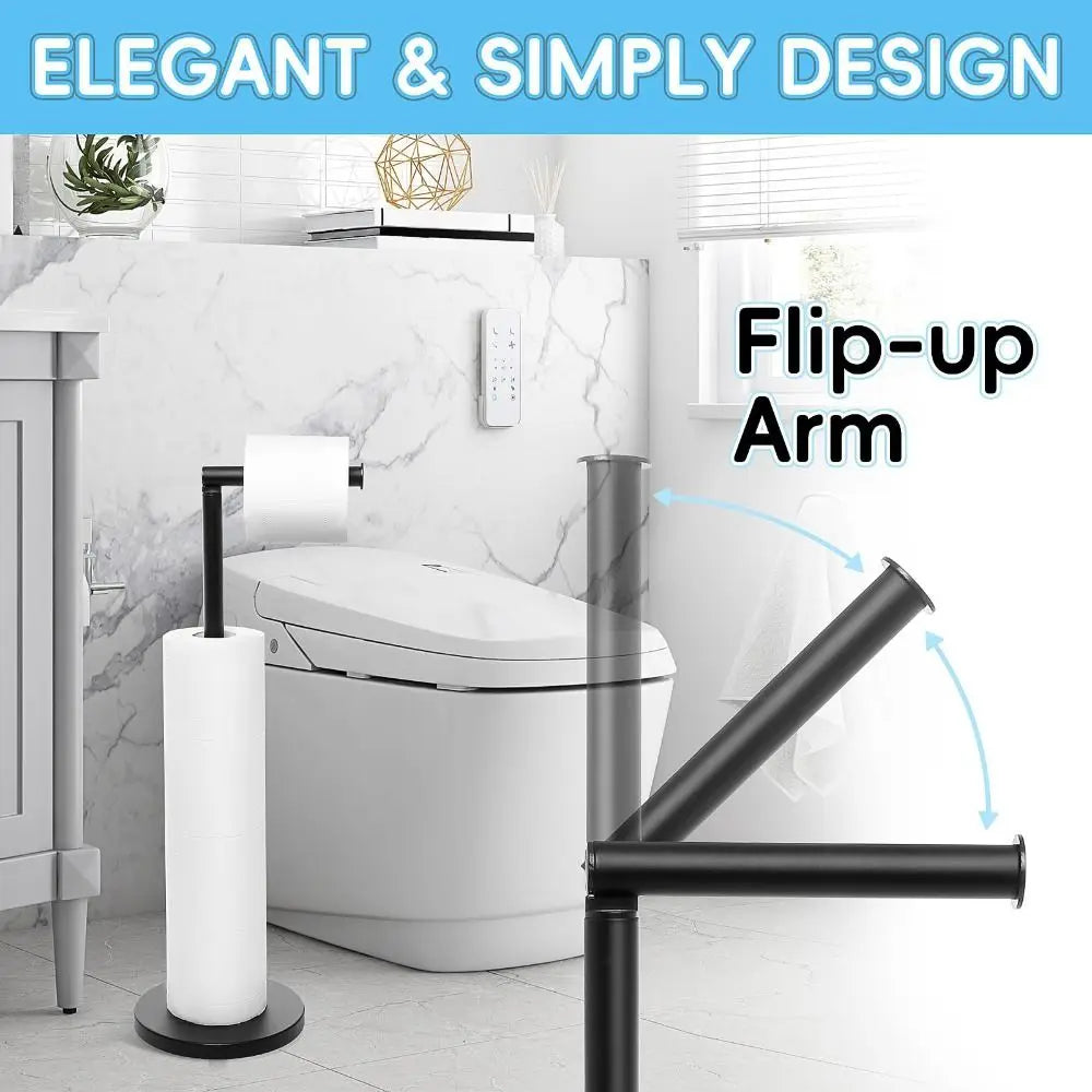 Universal Stainless Steel Toilet Paper Stand Free Standing Toilet Paper Holder Modern Design Roll Paper Storage Rack Tissue Rack