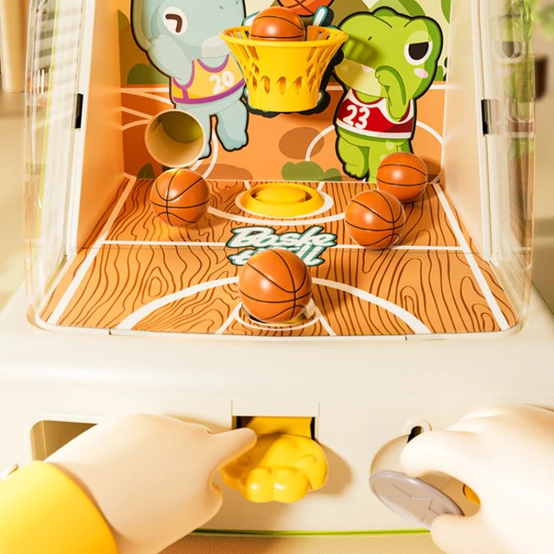 Children Ball Basketball Machine Toys Coin Operated Play Shooting Pinball Game Machine Kids Desktop Interactive Christmas Toy