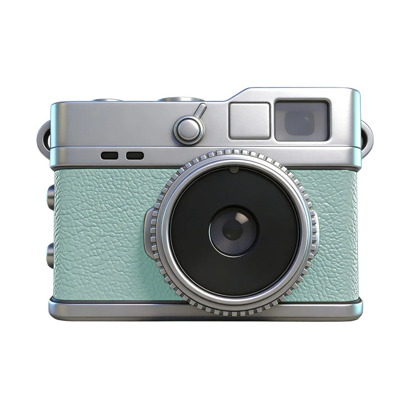 Lenovo 1080P HD 8MP Mini Retro Digital Camera Pocket Camera CCD for Students Featuring Filters and Leather-Textured Finish Gift