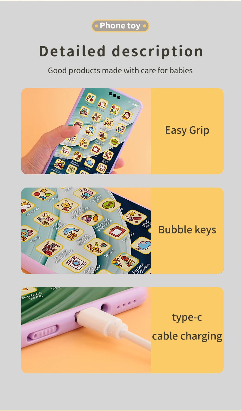 Toy Cell Phone Educational Toys Cellphone Baby Kid Educational Toy Phone Mobile Phone Model Toy for Children Birthday Xmas Gift