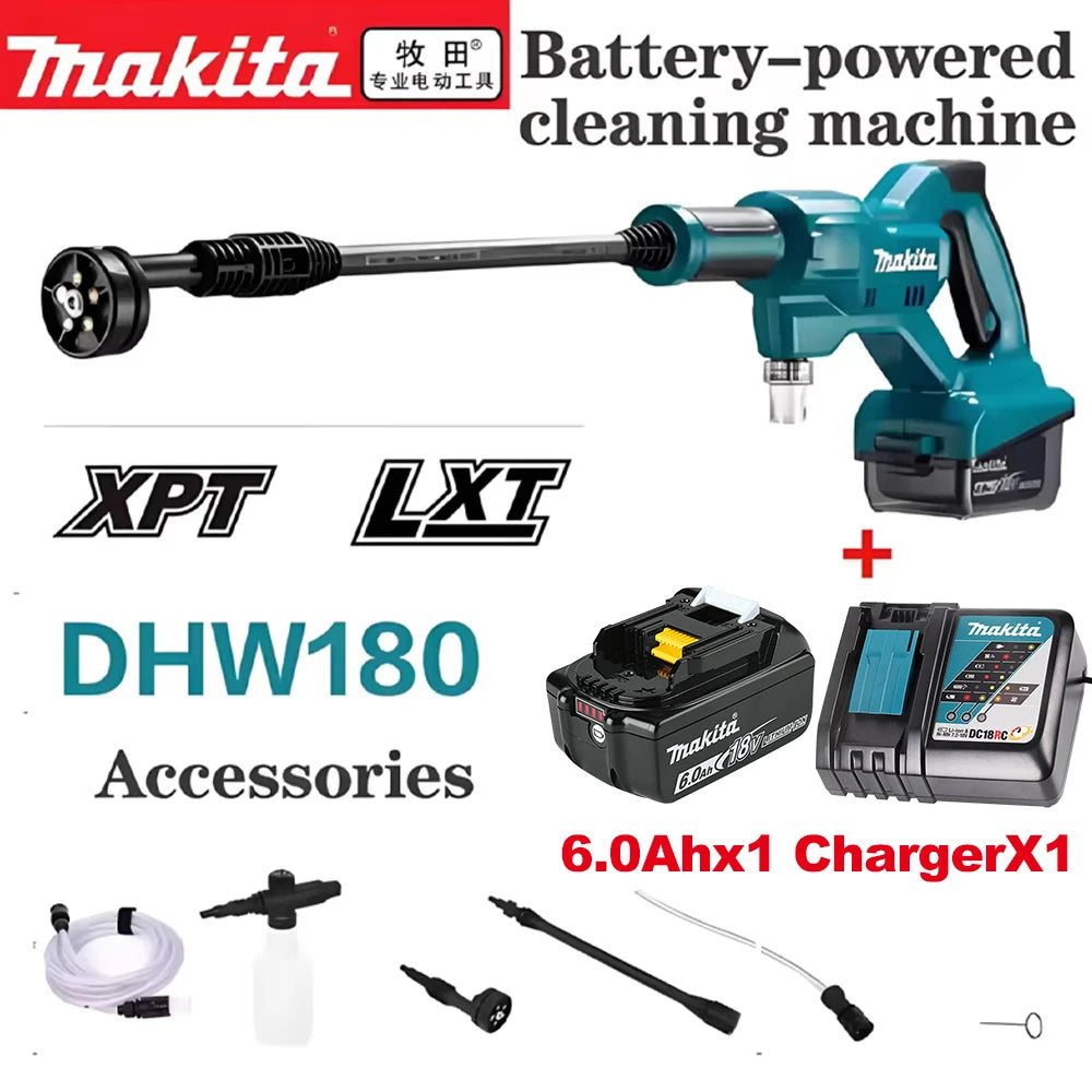 2026 new model Makita DHW180 Battery High Pressure Washer 18V Cordless Portable Cleaning Device High Flow Rate Power Tool