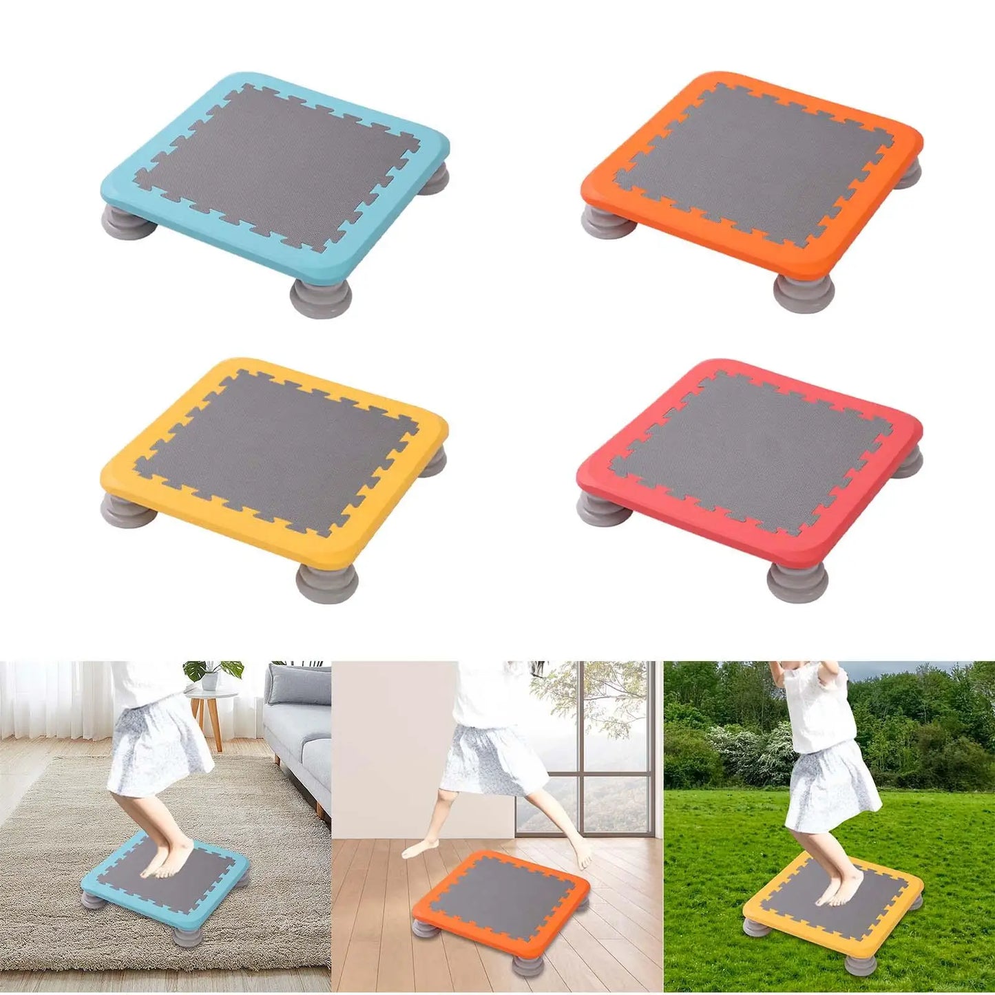Portable Kids Trampoline Jump Fitness Toy Workout Small Rebounder Trampolines for Boys Girls Nursery Outdoor Kindergarten Indoor