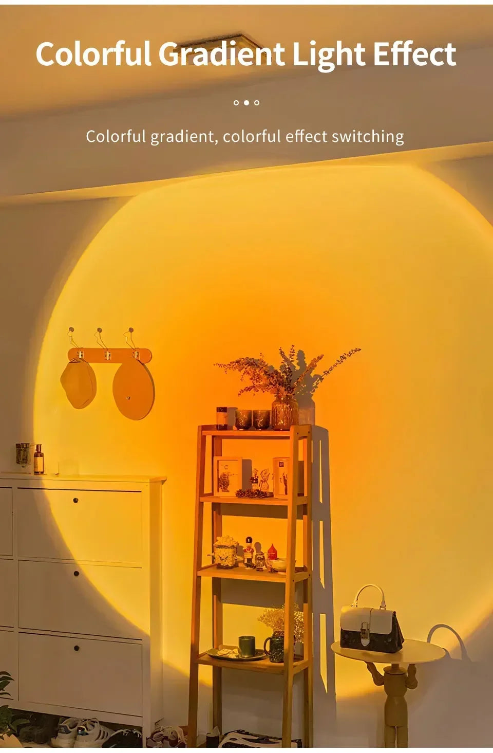 LED Night Light with Motion Sensor Wall Lamp Rechargeable RGB Gradient Ambient Night Lights Magnetic Sunset Lamp Room Decoration
