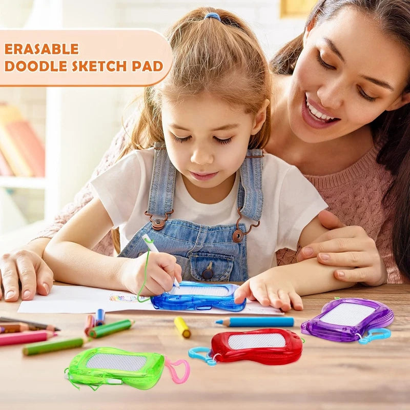 6/12PCS Magnetic Drawing Board Erasable Writing Pad Mini Keychain Kids Birthday Party Favors for guest Pinata Goodie Bag Filler