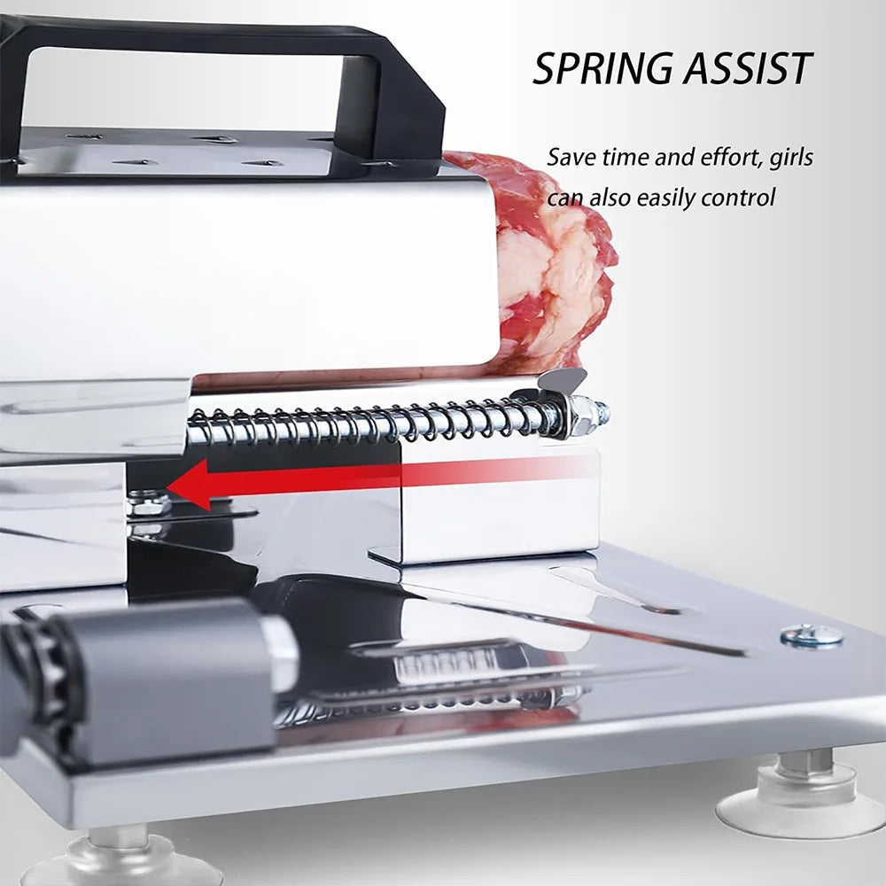1pc Portable Manual For Slice Bone Cutting Knife Frozen Meat Slicing Knife Stainless Steel Household Vegetable Food Slicer