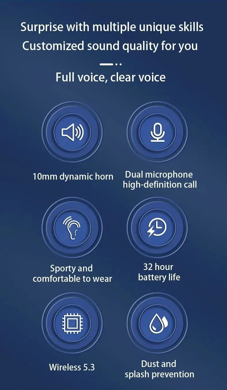 SP16 Wireless Earphones Ture Wireless Earbuds Ear Hook Sports HiFI Stereo Waterproof Headset With Mic TWS Headphone