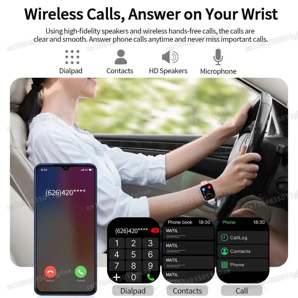 New Smartwatch BT Call Health&Sleep Monitoring 1.80''HD Screen Kids Smart Watch Waterproof Fashoin Sports Bracelet For Women Men