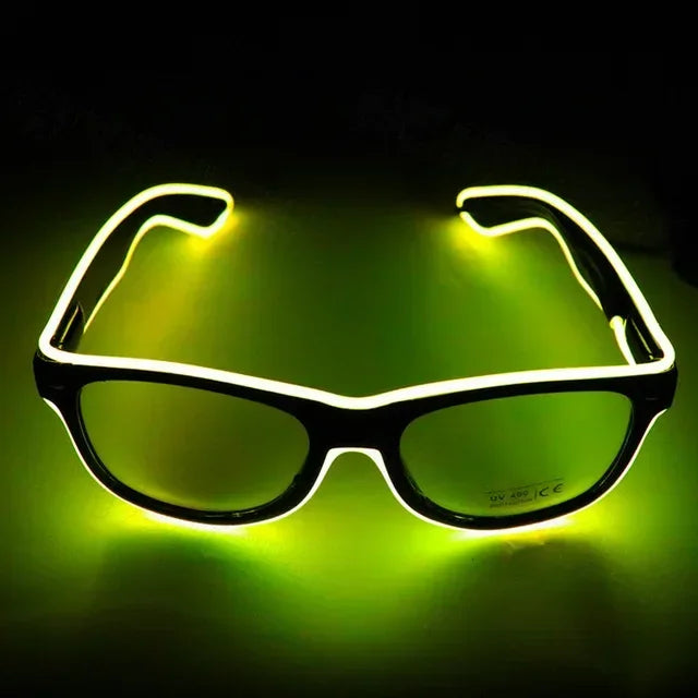 New Cool Flashing Glasses EL Wire LED Glasses Glowing Party Supplies Lighting Gift Bright Light Festival Party Glow Sunglasses