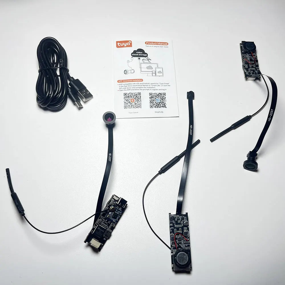 Tuya Mini wifi Pcb Camera Wide angle 2.1mm 3MP Indoor Onvif Built-in Audio TF Card Slot IPC  Smart Security TUYA APP Cam