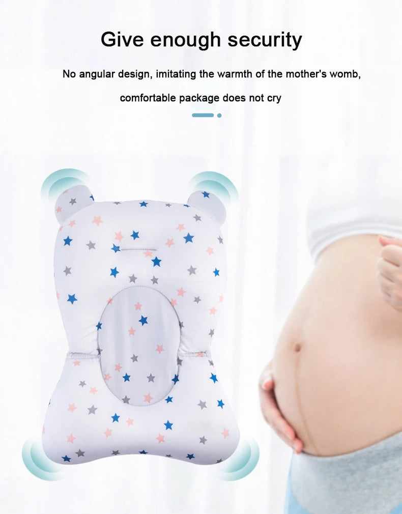 Baby Bath Seat Support Mat  Infant Anti-Slip Soft Comfort Body Cushion Foldable Baby Bath Tub Pad Chair Newborn Bathtub Pillow