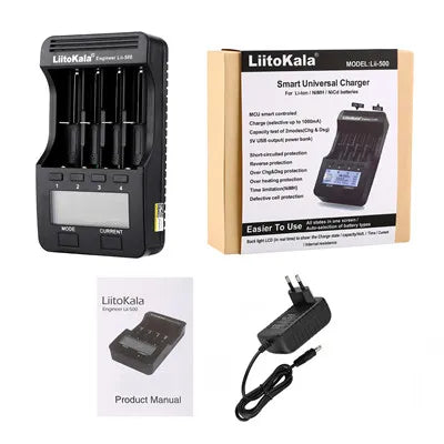 Liitokala lii-600 lii-500 lii-500S LCD 3.7V 1.2V 18650 26650 21700 Battery Charger,Test the battery capacity Touch control
