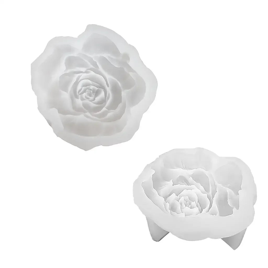 1-Cavity Rose Flower Mold - Non-Stick Silicone Mold for Candles, Soap, Plaster, and Aromatherapy - Easy to Demold, Reusable Floral Mold, Suitable for DIY Home Decor, Weddings, Parties - Suitable for Beginners and Professional