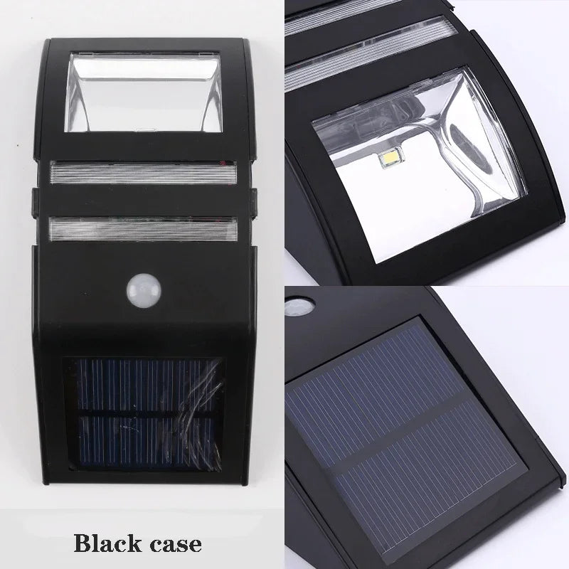 Garden Villa Solar Wall Light PIR Human Body Induction Stainless Steel LED Outdoor Waterproof Landscape Lighting  Clearance