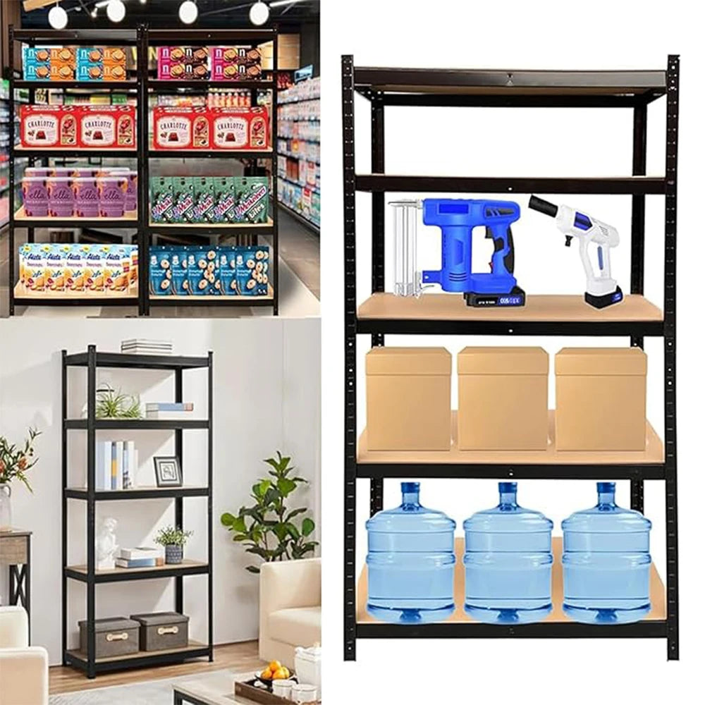 5 Tier Heavy Duty Galvanised Adjustable Shelf Racking Unit Storage Rack 875KG Capacity Metal Shelves Workshop, Shed, Office,Home