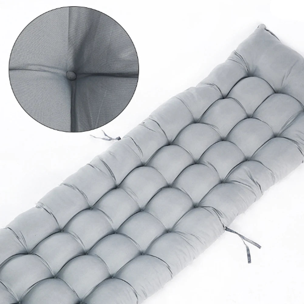 10CM Thick Premium Outdoor Sun Lounger Cushion Pad ,UV Resistant Non-Slip Polyester Fabric with Hip Support Design, Grey