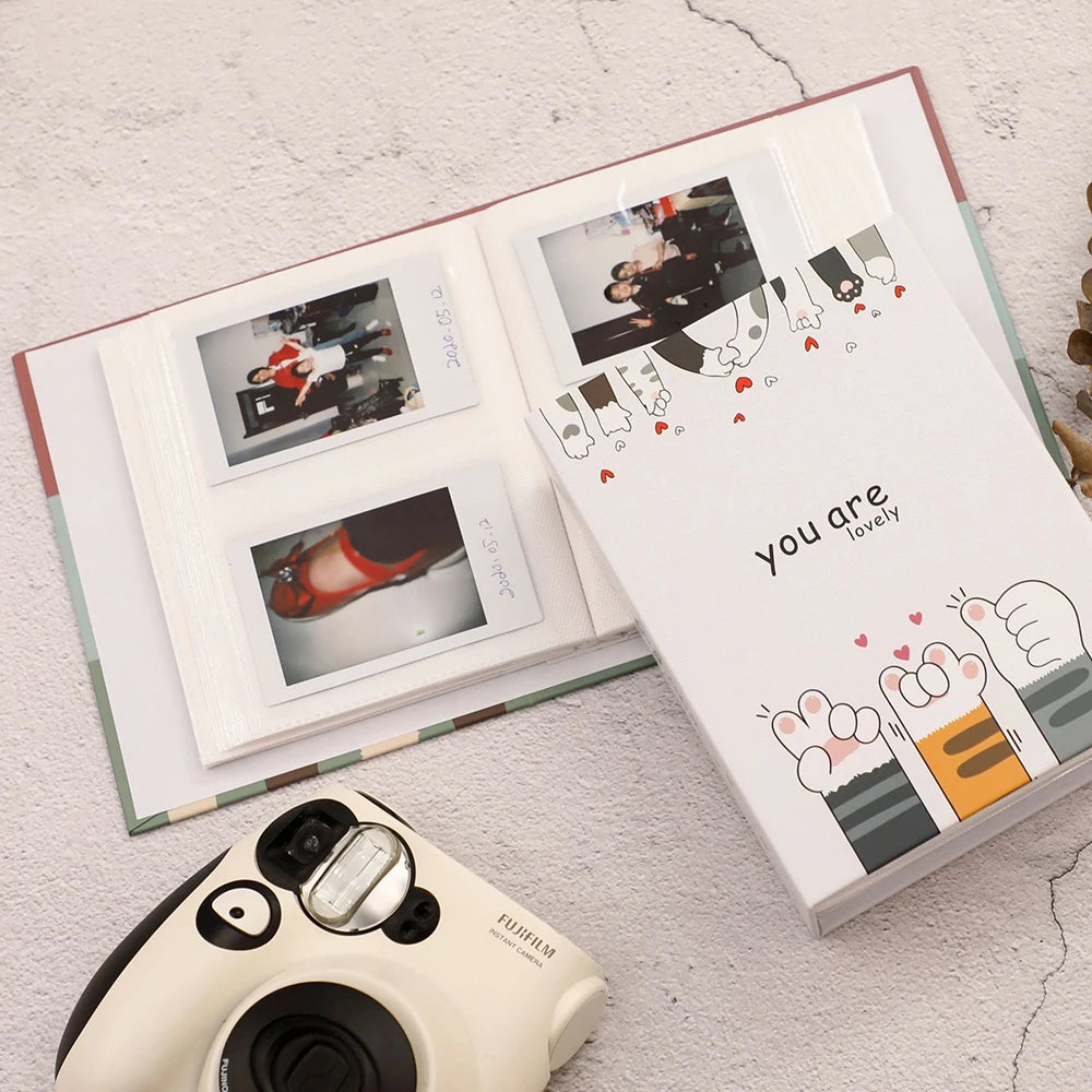 6-inch 100 Pockets Plastic Album Memorial Book Insert Recall Cute Good Time Family Photo Collection Book DIY Photocard