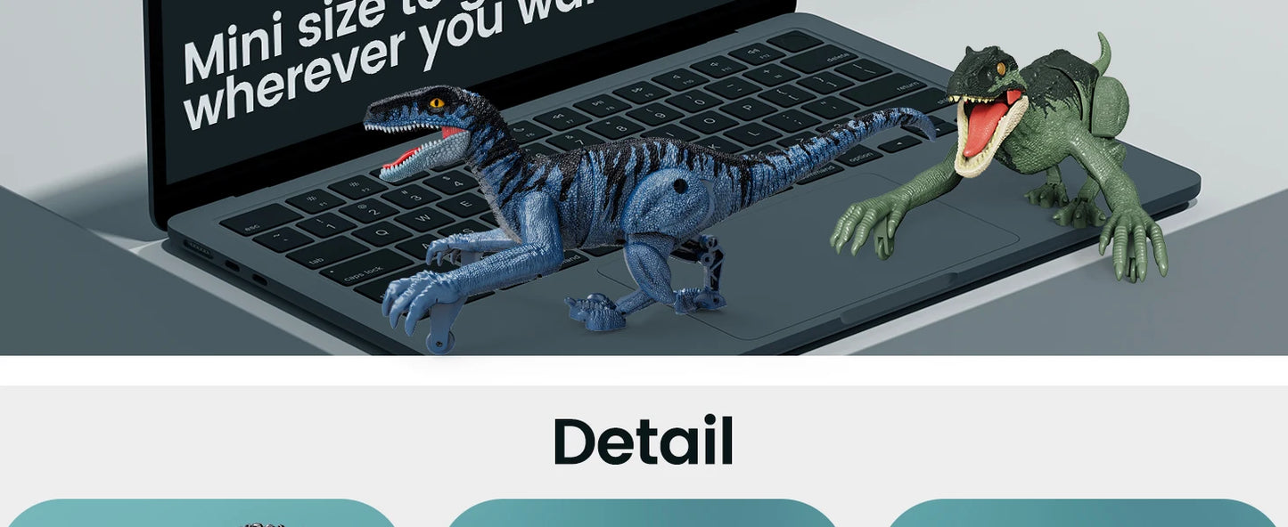 2.4GHz Remote Control Dinosaur, Simulation Walking Velociraptor Robot Toy, Electronic RC Dinosaur Toys, Gift for Boys Girls