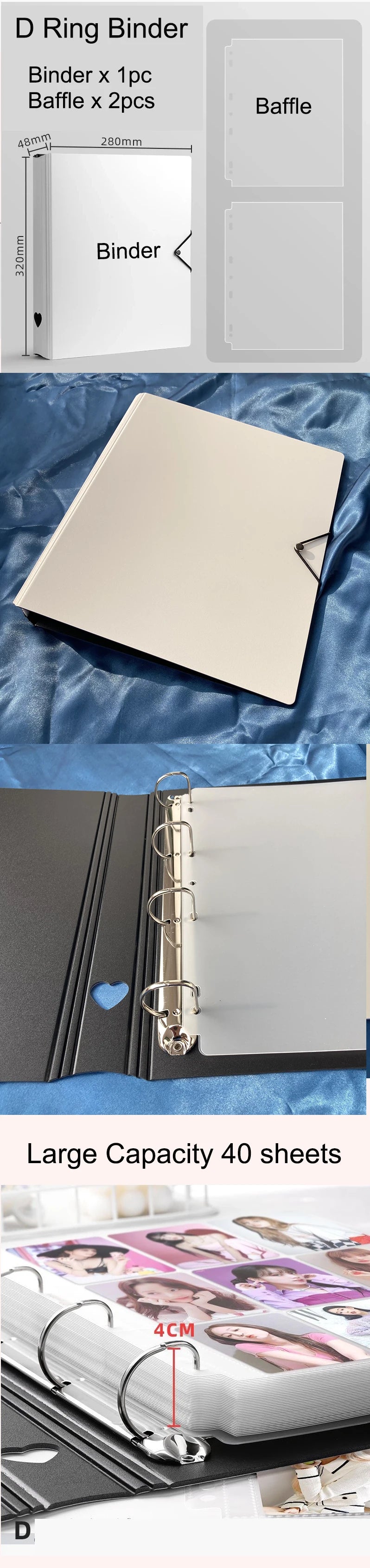 A4 Binder Photocards Holder Kpop Photo Card Page 2/3/4/9/10 Pocket Sleeves PVC Free Photo Album Refills 4x6 10x15 Pocket Sleeves