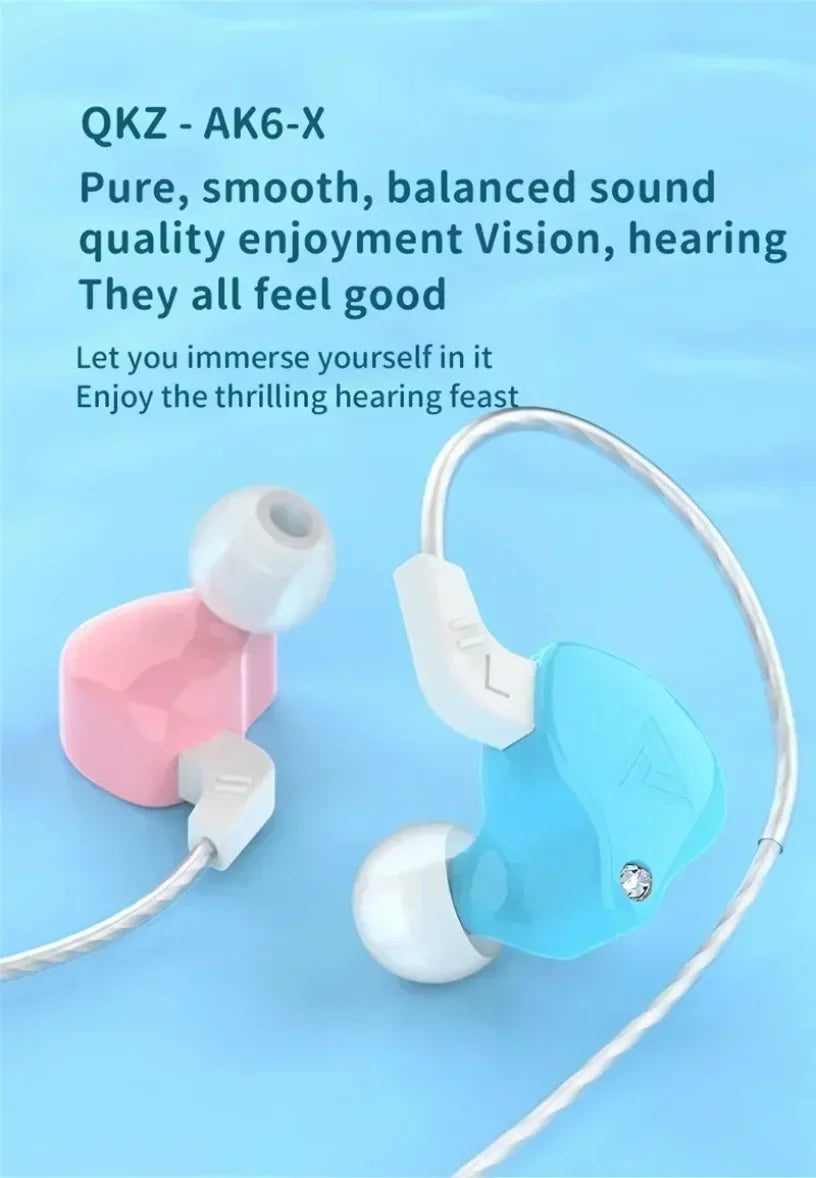 QKZ CK5 FiLe Wired Earphone with Microphone HiFi Music Earphone Professional Gaming And Sports Noise Cancelling Headphones