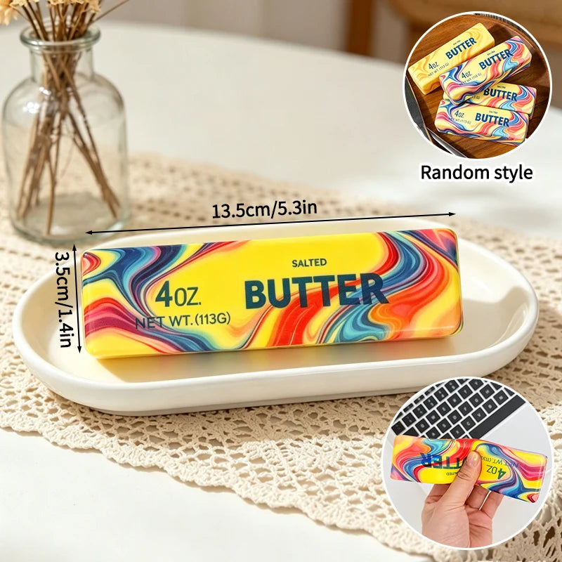 Butter Sticks Squeeze Squishy Sensory Stress Ball Stress Relief Anti-Anxiety Butter Chocolate Party Favors Gift 버터 해압