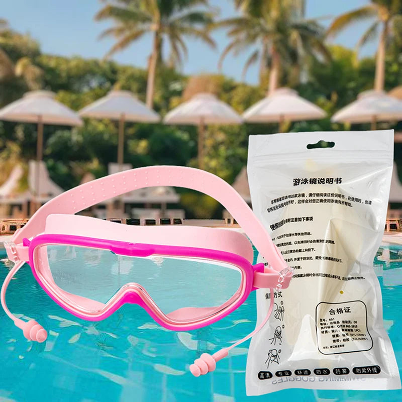 Hot！1 PC Large Frame Swimming Goggles For Kids High Quality Antifog Swim Glasses Waterproof HD Swim Eyewear Swim Equipment
