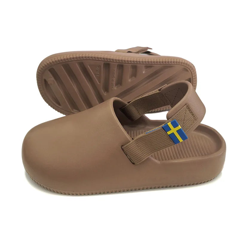 2026 Autumn New EVA Baotou Slippers for External Use, Couple Half Slippers, Non slip, Can be worn externally