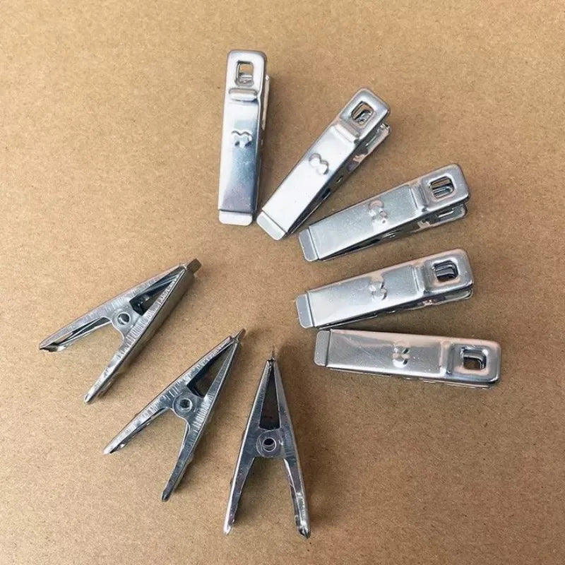 Stainless Steel Clothes Pegs Windproof Metal Clamps Metal Laundry Clothes Clips Multifunction Clothespins with Strong Clamp