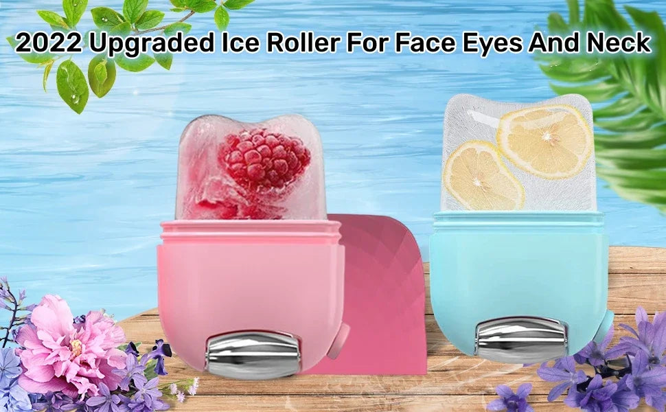 2 In 1 Ice Facial Roller Gua Sha Puffiness Roller Lifting Contouring Tools Ice Cube Trays Ice Balls Face Massager Beauty Care