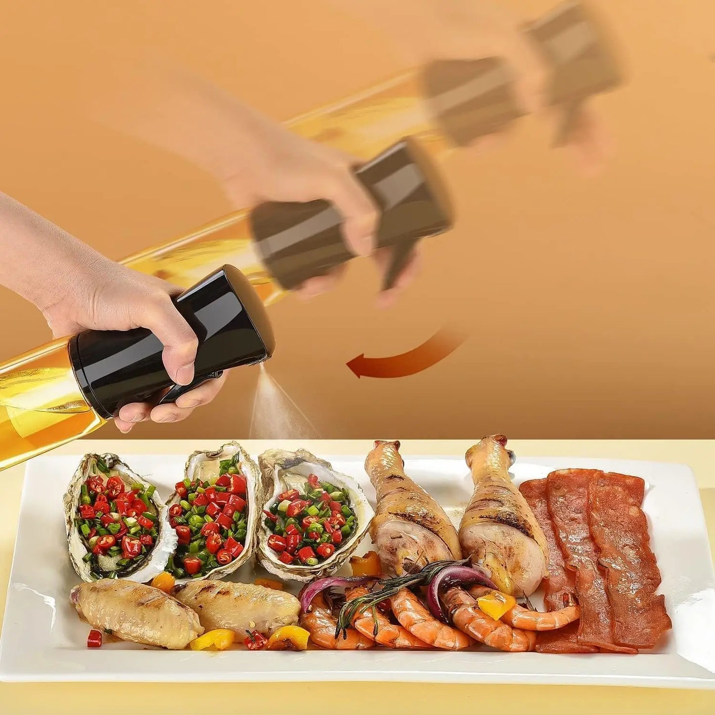 200/300/ml Oil Spray Bottle BBQ Cooking Olive Oil Sprayer Plastic Baking Oil Spray Empty Bottle Vinegar Bottle