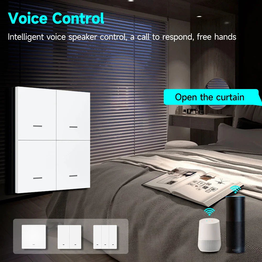 4/3/2/1Gang Tuya Zigbee 3.0 Smart Scene Button Switch Smart Home Wireless Push Remote Controller Battery Powered Devices Linkage